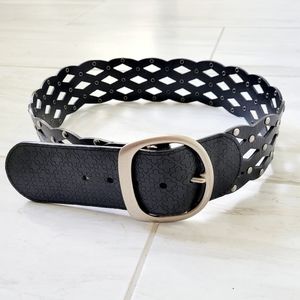 Fossil diamond cut-out leather belt